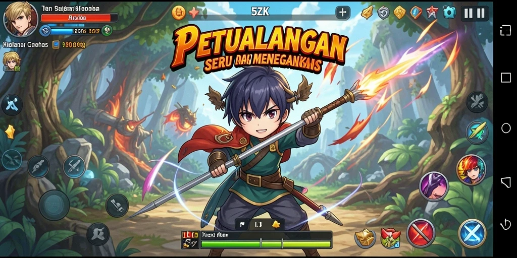 Tampilan gameplay 5ZK yang menarik dan penuh warna.