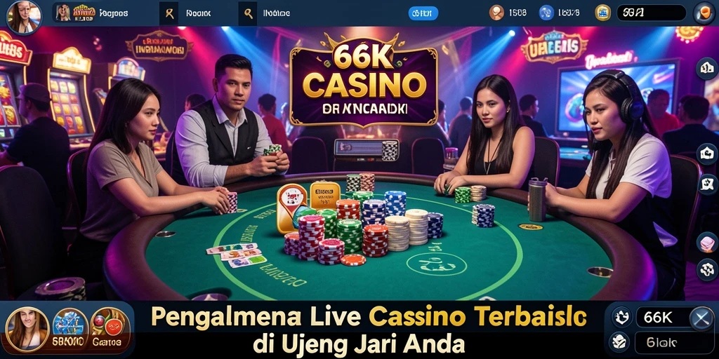 Screenshot gameplay menarik dari 66K yang menampilkan suasana Live Casino.