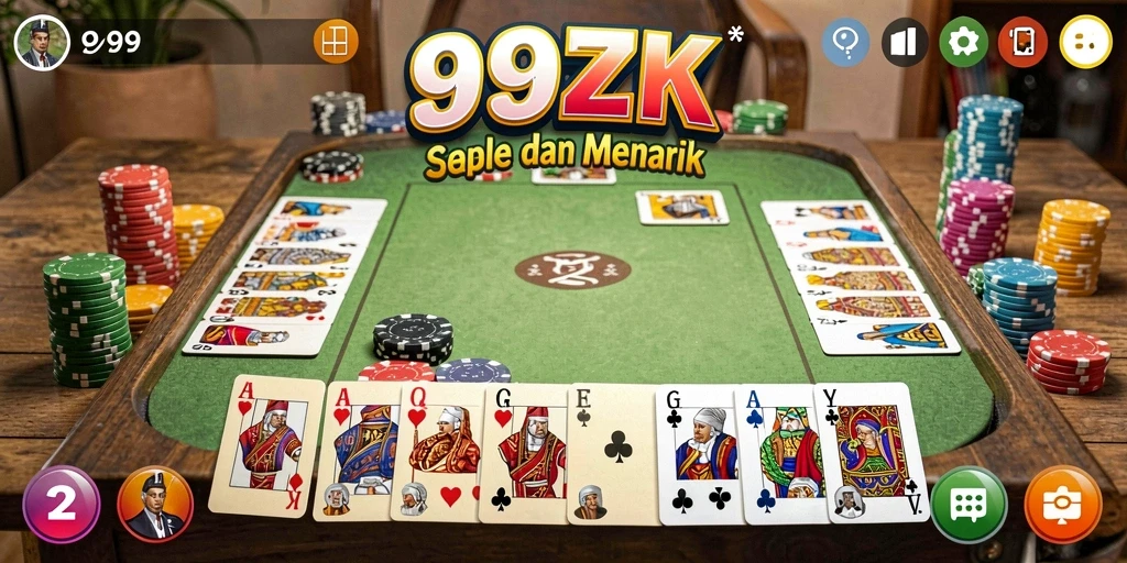 Tampilan gameplay Gaple yang menarik dan seru di 99ZK.