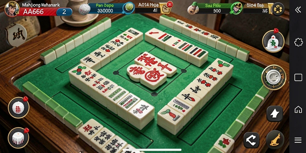 Tampilan gameplay Mahjong yang menawan dalam AA666.