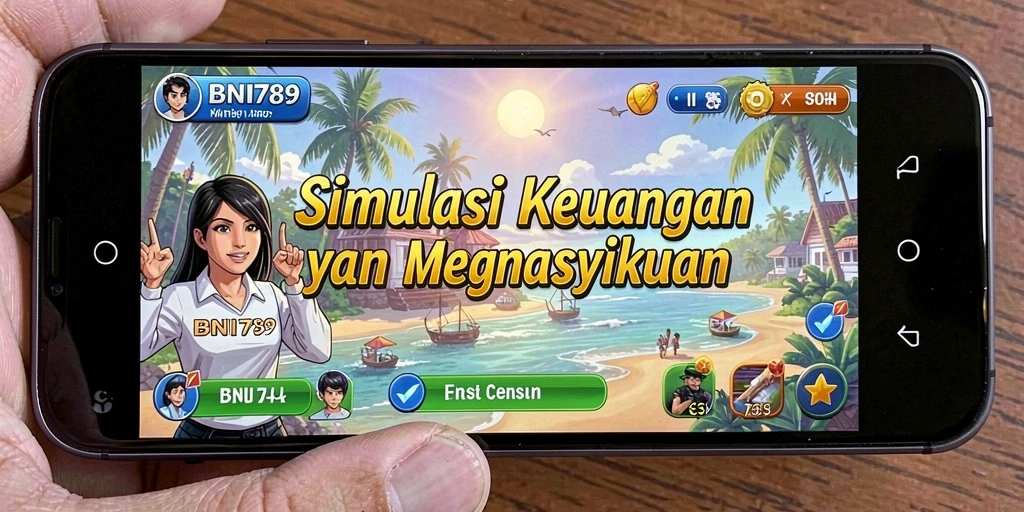 Screenshot BNI789 menampilkan gameplay simulasi keuangan yang menarik.