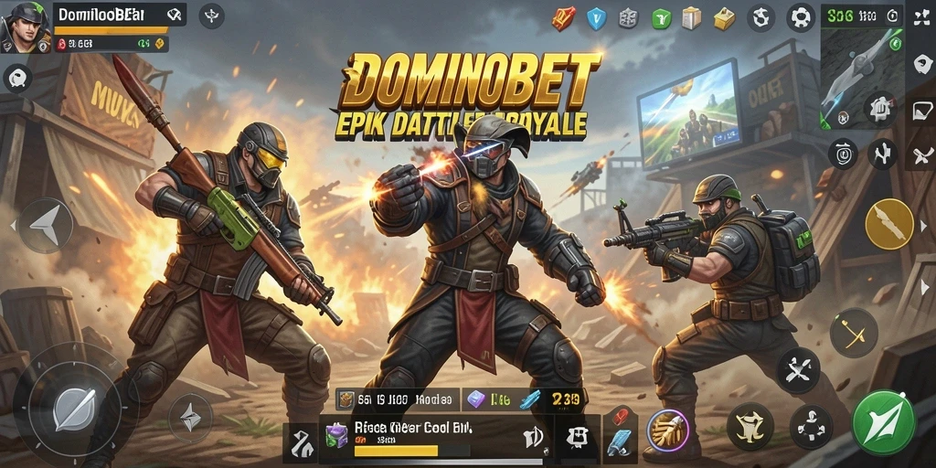 Screenshot mendebarkan dari gameplay DOMINOBET saat bertarung di arena.