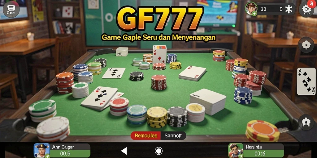 Tampilan gameplay GF777 yang menegangkan dalam bermain Gaple.
