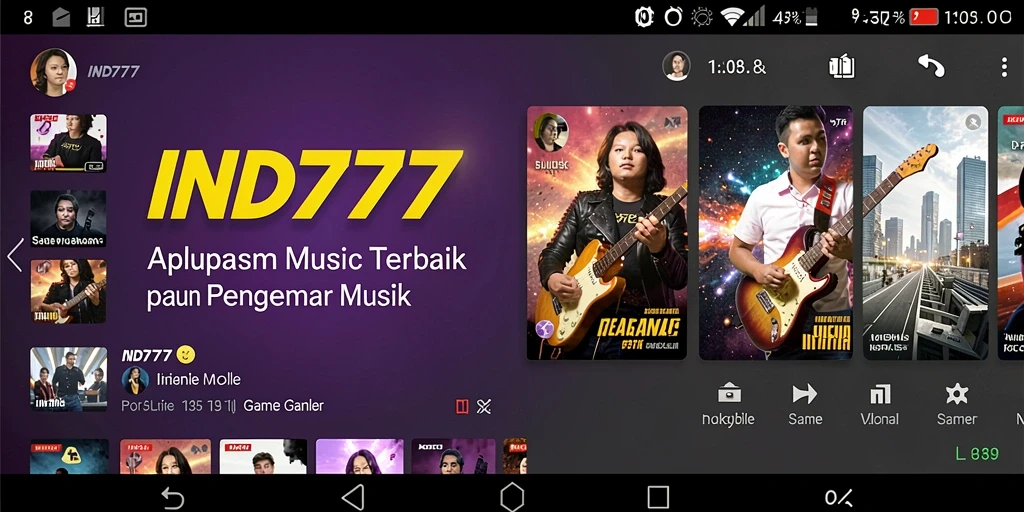 Screenshot gameplay IND777 menampilkan antarmuka interaktif dengan irama musik.