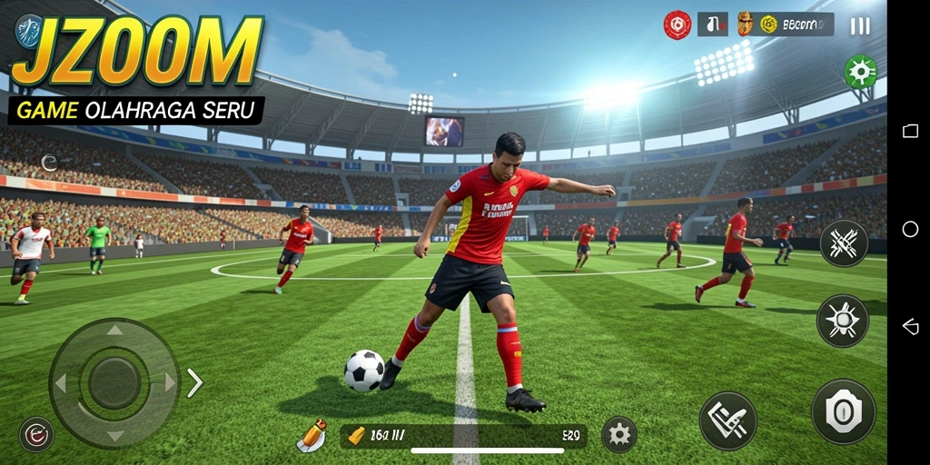 Screenshot J200M menampilkan gameplay seru dalam olahraga.