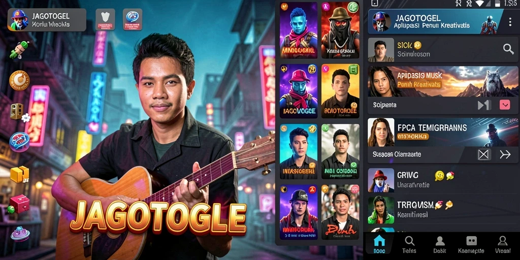 Screenshot JAGOTOGEL menampilkan antarmuka pengguna yang menarik dengan daftar lagu.