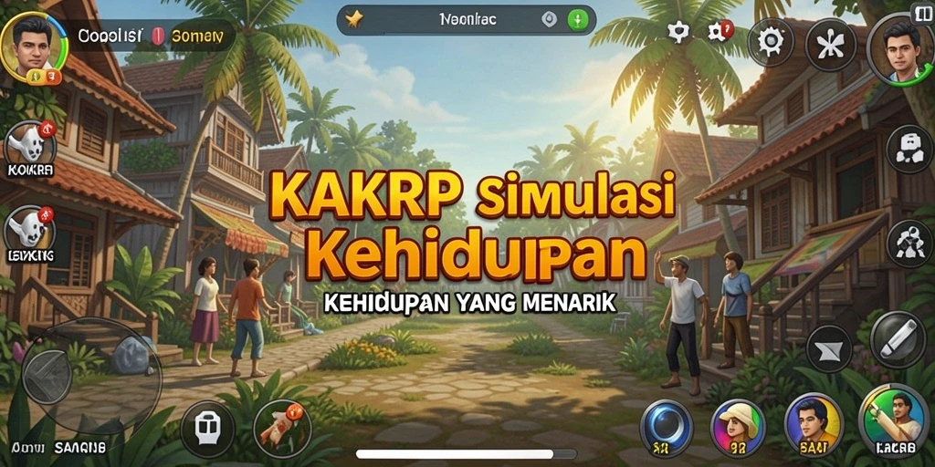 Tampilan gameplay seru dalam KAKRP menunjukkan interaksi karakter.