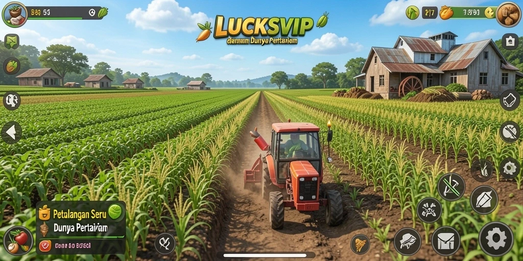 Menampilkan gameplay seru LUCKSVIP dengan pertanian yang menarik.