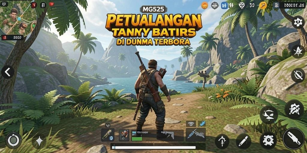 Screenshot gameplay MG525 menampilkan eksplorasi dunia terbuka yang luas.