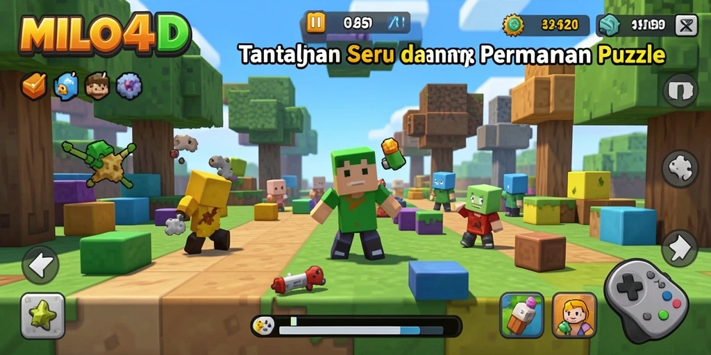 Tampilan gameplay seru dalam permainan Puzzle MILO4D.