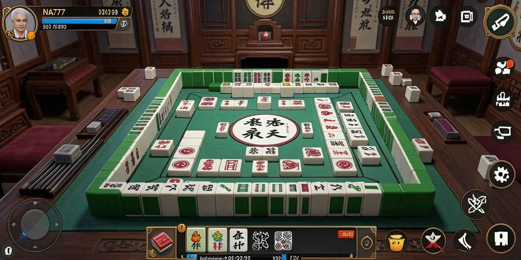 Tangkapan layar dari gameplay Mahjong yang menegangkan di NA777.