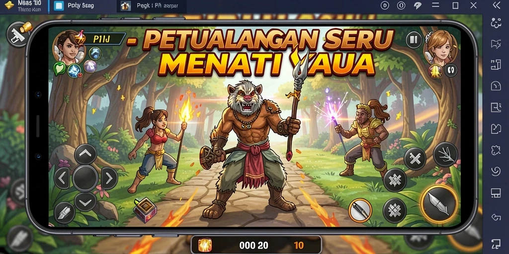 Screenshot gameplay PP7 menunjukkan petualangan mendebarkan di dunia fantastis.