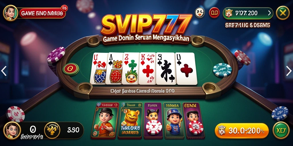 Tampilan gameplay seru di SVIP777 dengan berbagai jenis domino.