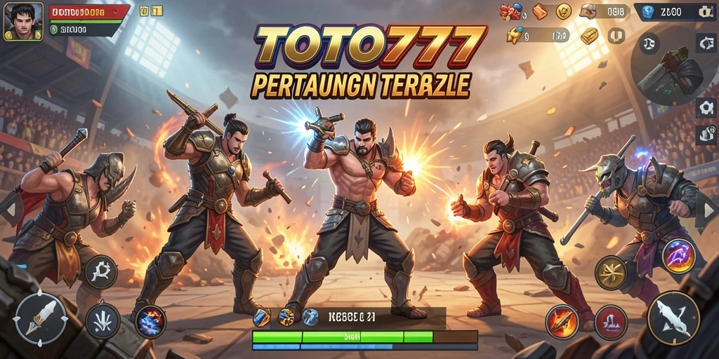Tangkapan layar pertarungan seru dalam gameplay Battle Royale TOTO777.