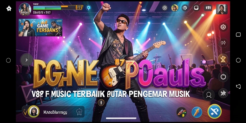 Screenshot gameplay V87 menampilkan pengalaman bermain musik yang menarik.