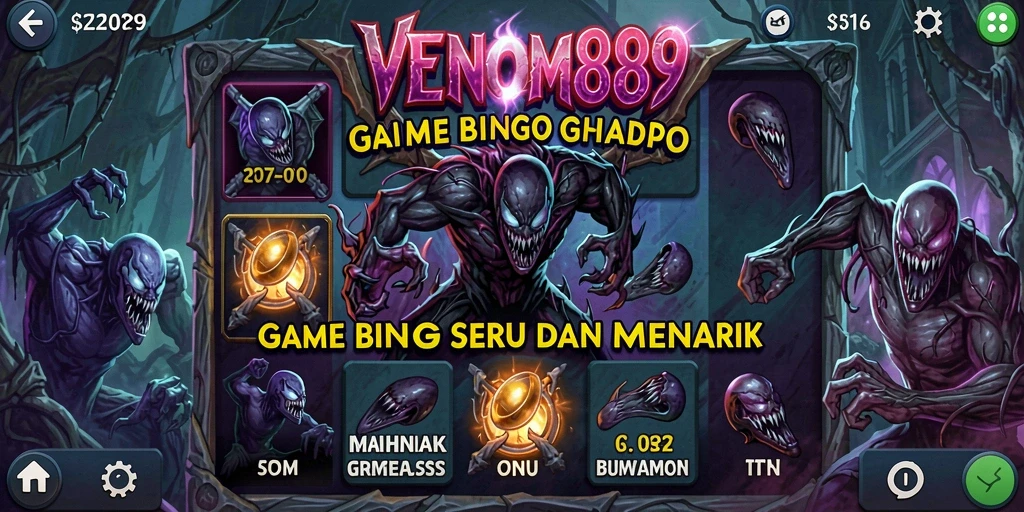 Tampilan gameplay menarik dari VENOM889 dengan suasana Bingo yang seru.