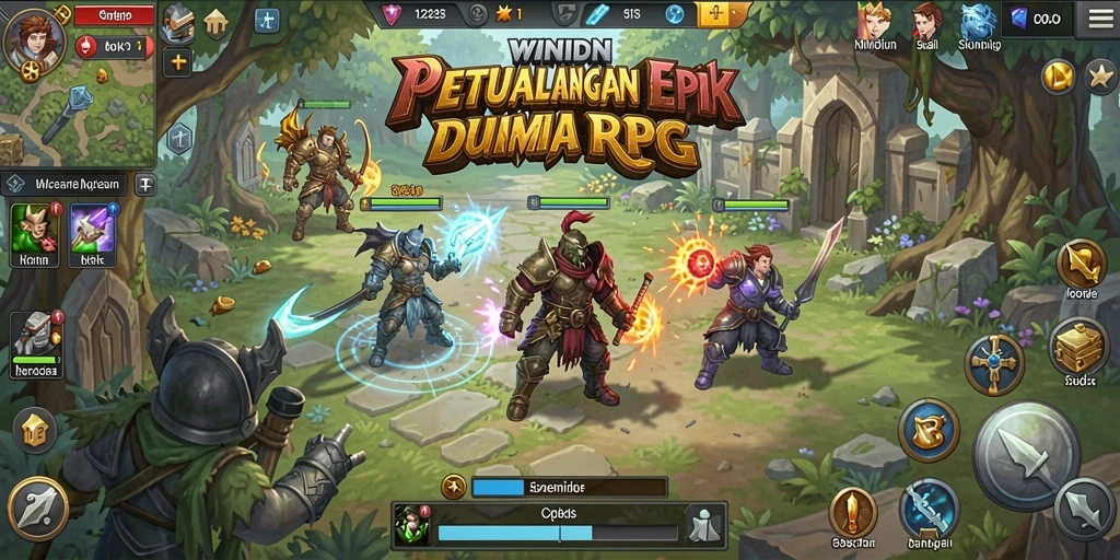 Screenshot gameplay WINIDN menampilkan petualangan RPG yang mendebarkan.